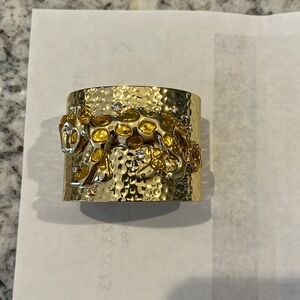 Lily Pulitzer Gold Leopard Wide Cuff braclet